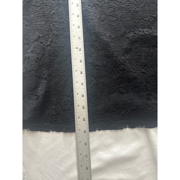 Adrianna Papell Black Lace Pleat Sleeve Top Women's XL Elegant - Picture 7 of 7